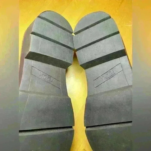 Chunky Platform Lug Sole Loafers Sz 7.5 Neutral Office Career Acadameia Y2K 90s - Picture 9 of 13